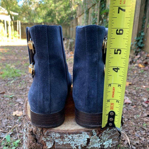 Chloe Double-Buckle Blue Suede Ankle Boots 36 - Picture 7 of 16